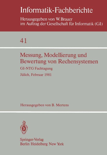 Messung, Modellierung und Bewertung von Rechensystemen - 