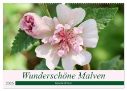 Cover-Bild zum Titel 'Wunderschöne Malven (Wandkalender 2026 DIN A2 quer), CALVENDO Monatskalender' von 'Gisela Kruse'