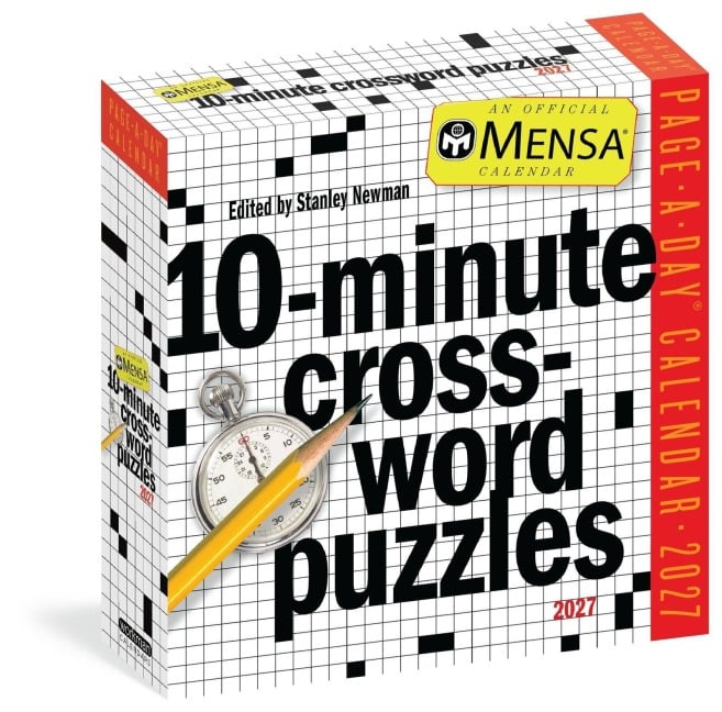 Mensa® 10-Minute Crossword Puzzles Page-A-Day® Calendar 2027 - Stanley Newman