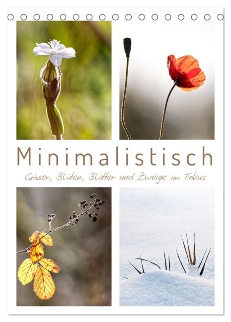 Minimalistisch, Gräser, Blüten, Blätter und Zweige im Fokus (Tischkalender 2026 DIN A5 hoch), CALVENDO Monatskalender - Sabine Löwer