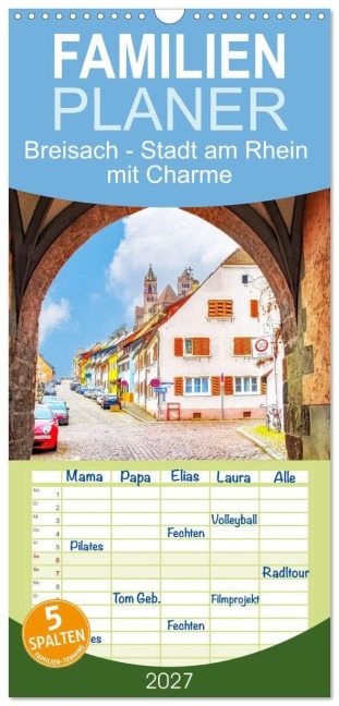Familienplaner 2027 - Breisach - Stadt am Rhein mit Charme mit 5 Spalten (Wandkalender, 21 x 45 cm) CALVENDO - Nina Schwarze