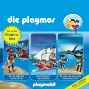 Cover-Bild zum Titel 'Die Playmos - Das Original Playmobil Hörspiel, Die große Piraten-Box, Folgen 1, 16, 22' von 'Florian Fickel, Simon X. Rost, Rudolf K. Wernicke'