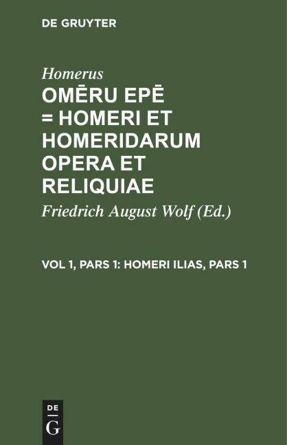 Homeri Ilias, Pars 1 - Homerus