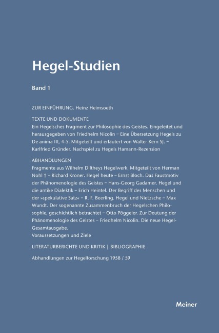 Hegel-Studien / Hegel-Studien Band 1 (1961) - 