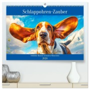 Schlappohren-Zauber. Fröhliche Bassets in bunten Momenten (hochwertiger Premium Wandkalender 2026 DIN A2 quer), Kunstdruck in Hochglanz - Rose Hurley