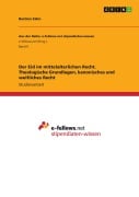 Cover-Bild zum Titel 'Der Eid im mittelalterlichen Recht. Theologische Grundlagen, kanonisches und weltliches Recht' von 'Bastian Zahn'