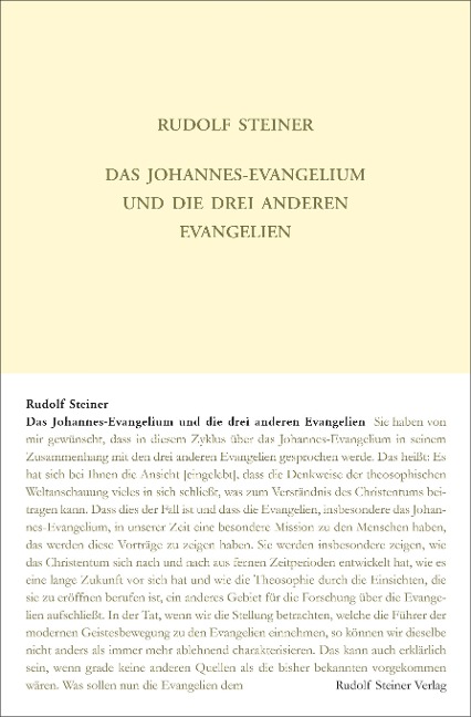 Das Johannes-Evangelium und die drei anderen Evangelien - Rudolf Steiner