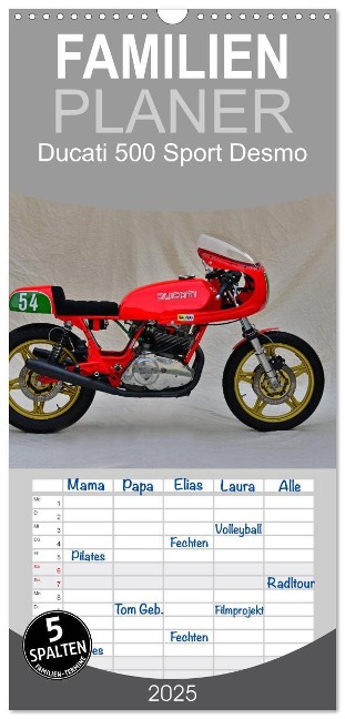 Familienplaner 2025 - Ducati 500 Sport Desmo mit 5 Spalten (Wandkalender, 21 x 45 cm) CALVENDO - Ingo Laue