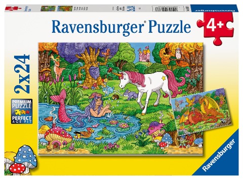 Ravensburger Kinderpuzzle - Magischer Wald - 2x24 Teile Puzzle für Kinder ab 4 Jahren - 