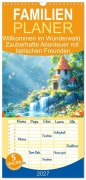 Cover-Bild zum Titel 'Familienplaner 2027 - Willkommen im Wunderwald. Zauberhafte Abenteuer mit tierischen Freunden mit 5 Spalten (Wandkalender, 21 x 45 cm) CALVENDO' von 'Rose Hurley'