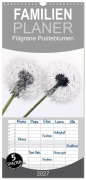 Cover-Bild zum Titel 'Familienplaner 2027 - Filigrane Pusteblumen / Geburtstagskalender mit 5 Spalten (Wandkalender, 21 x 45 cm) CALVENDO' von 'SchnelleWelten SchnelleWelten'