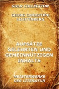 Cover-Bild zum Titel 'Aufsätze gelehrten und gemeinnützigen Inhalts' von 'Georg Christoph Lichtenberg'