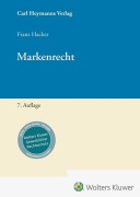 Cover-Bild zum Titel 'Markenrecht' von 'Franz Hacker'