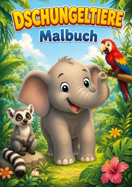 Dschungeltiere Malbuch für Kinder von 5-7 Jahren mit 50 schönen Ausmalbildern - 