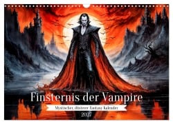 Cover-Bild zum Titel 'Finsternis der Vampire - Mystischer düsterer Fantasy Kalender (Wandkalender 2027 DIN A3 quer), CALVENDO Monatskalender' von 'Anja Frost'