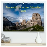 Cover-Bild zum Titel 'Traumplätze in den Dolomiten (hochwertiger Premium Wandkalender 2026 DIN A2 quer), Kunstdruck in Hochglanz' von 'Sonja Jordan'