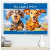 Cover-Bild zum Titel 'Dackelglück Deluxe. Lange Ohren, kurze Beine und viel Charme (hochwertiger Premium Wandkalender 2026 DIN A2 quer), Kunstdruck in Hochglanz' von 'Rose Hurley'