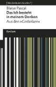 Cover-Bild zum Titel 'Das Ich besteht in meinem Denken' von 'Blaise Pascal'