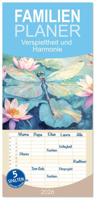 Familienplaner 2026 - Verspieltheit und Harmonie mit 5 Spalten (Wandkalender, 21 x 45 cm) CALVENDO - Liselotte Brunner-Klaus