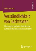 Cover-Bild zum Titel 'Verständlichkeit von Sachtexten' von 'Anke Schmitz'