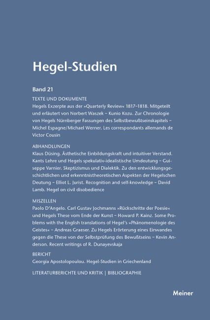 Hegel-Studien Band 21 - 