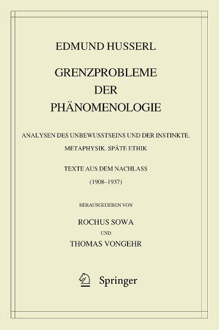 Grenzprobleme der Phänomenologie - Edmund Husserl