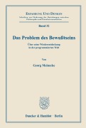 Cover-Bild zum Titel 'Das Problem des Bewußtseins.' von 'Georg Meinicke'