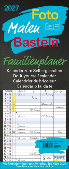 Foto-Malen-Basteln Familienplaner schwarz 2027 - 