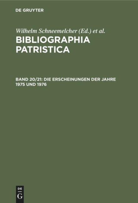 Die Erscheinungen der Jahre 1975 und 1976 - 