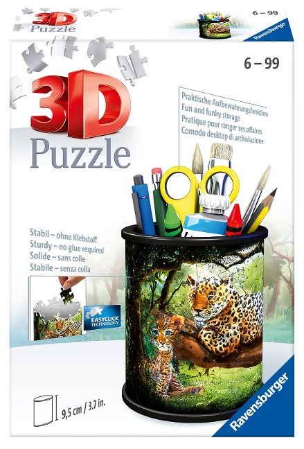 Ravensburger 3D Puzzle 11263 - Utensilo Raubkatzen - 54 Teile - Stiftehalter für Tier-Fans ab 6 Jahren, Schreibtisch-Organizer für Kinder - 