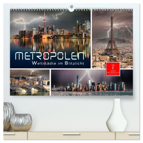 Metropolen - Weltstädte im Blitzlicht (hochwertiger Premium Wandkalender 2025 DIN A2 quer), Kunstdruck in Hochglanz - Peter Roder
