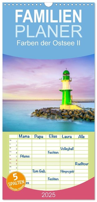 Familienplaner 2025 - Farben der Ostsee II mit 5 Spalten (Wandkalender, 21 x 45 cm) CALVENDO - Margret Rath Photography