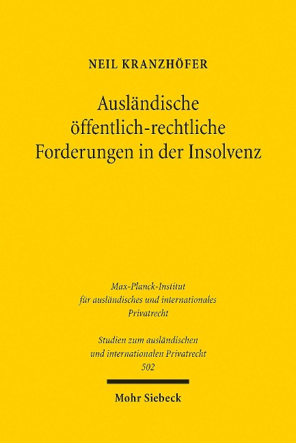 Ausländische öffentlich-rechtliche Forderungen in der Insolvenz - Neil Kranzhöfer