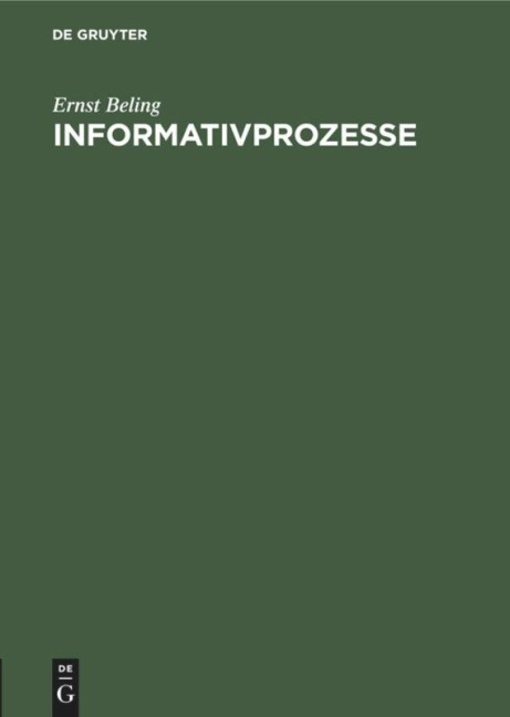 Informativprozesse - Ernst Beling