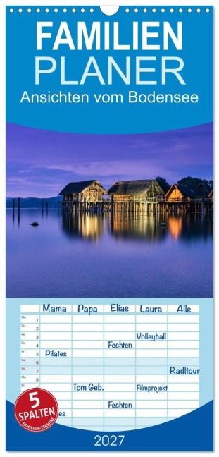 Familienplaner 2027 - Ansichten vom Bodensee mit 5 Spalten (Wandkalender, 21 x 45 cm) CALVENDO - Klaus Hoffmann