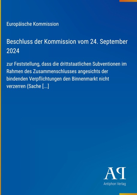 Beschluss der Kommission vom 24. September 2024 - Europäische Kommission