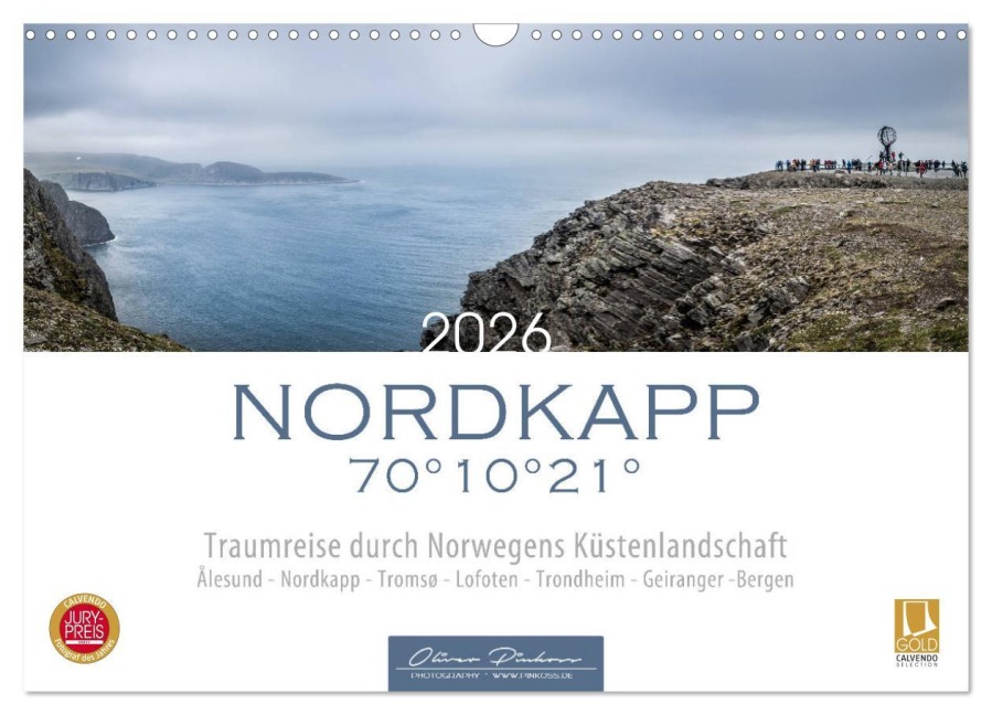 Nordkapp - Norwegens Küstenlandschaft (Wandkalender 2026 DIN A3 quer), CALVENDO Monatskalender - Oliver Pinkoss