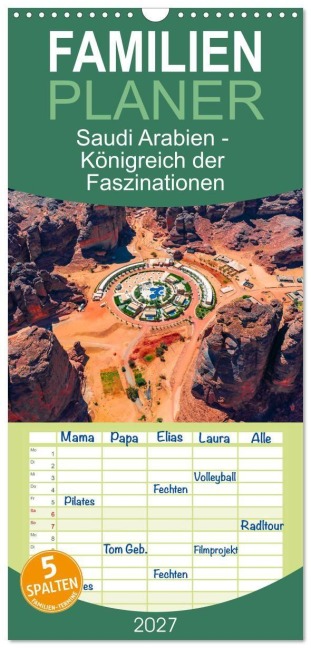 Familienplaner 2027 - Saudi Arabien - Königreich der Faszinationen mit 5 Spalten (Wandkalender, 21 x 45 cm) CALVENDO - Sonja Schlichter