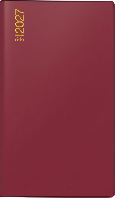 rido/idé 7012212297 Taschenkalender Mod. TM 17/contacter 2027 A6 quer, Kunststoff, bordeaux - 
