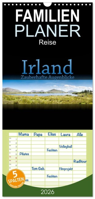 Familienplaner 2026 - Irland - Zauberhafte Augenblicke mit 5 Spalten (Wandkalender, 21 x 45 cm) CALVENDO - Markus Gann (Magann)