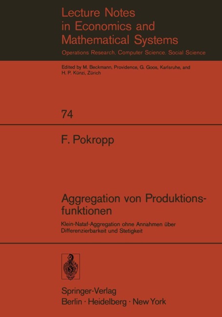 Aggregation von Produktionsfunktionen - Fritz Pokropp