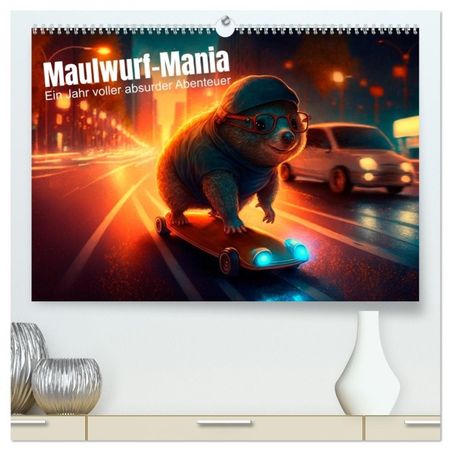 Maulwurf Mania Ein Jahr voller absurder Abenteuer (hochwertiger Premium Wandkalender 2026 DIN A2 quer), Kunstdruck in Hochglanz - Artefacti Artefacti