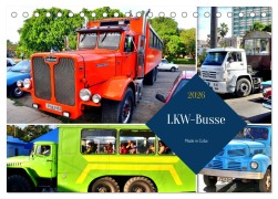 Cover-Bild zum Titel 'LKW-Busse - Made in Cuba (Tischkalender 2026 DIN A5 quer), CALVENDO Monatskalender' von 'Henning von Löwis of Menar'