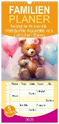 Familienplaner 2025 - Teddybär Romantik. Verträumte Aquarelle von lieblichen Bären mit 5 Spalten (Wandkalender, 21 x 45 cm) CALVENDO - Rose Hurley