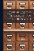 Cover-Bild zum Titel 'Journal of the Department of Letters Vol.4' von 'Anonymous'
