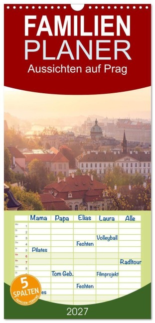 Familienplaner 2027 - Aussichten auf Prag mit 5 Spalten (Wandkalender, 21 x 45 cm) CALVENDO - Drachenkind-Fotografie