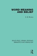 Cover-Bild zum Titel 'Word Meaning and Belief' von 'S. G. Pulman'