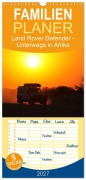 Cover-Bild zum Titel 'Familienplaner 2027 - Land Rover Defender - Unterwegs in Afrika mit 5 Spalten (Wandkalender, 21 x 45 cm) CALVENDO' von 'Stefan Sander'