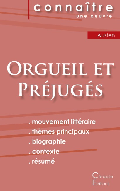 Fiche de lecture Orgueil et Préjugés de Jane Austen (Analyse littéraire de référence et résumé complet) - Jane Austen