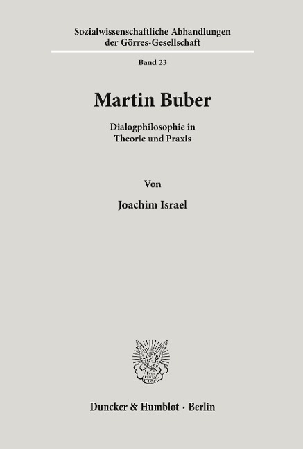 Martin Buber. - Joachim Israel